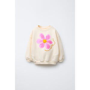 Zara Baby Floral Embroidered Text Sweatshirt 1.5yo